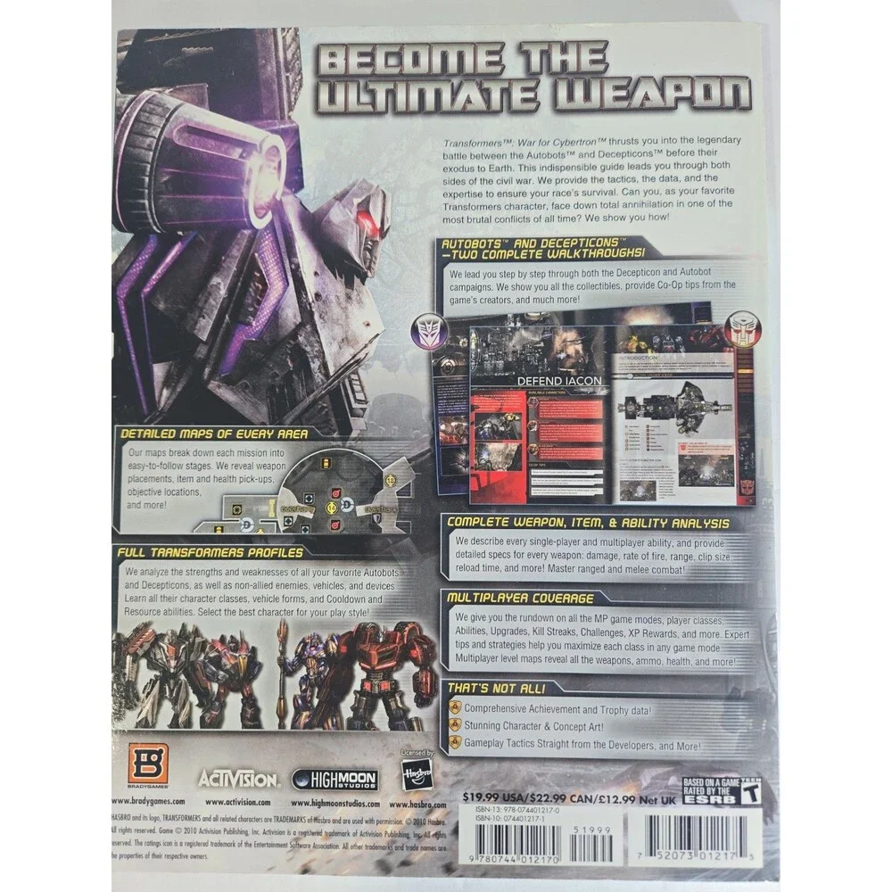 TRANSFORMERS: CYBERTRON OFFICIAL STRATEGY GUIDE OFFICIAL By Bradygames EUC